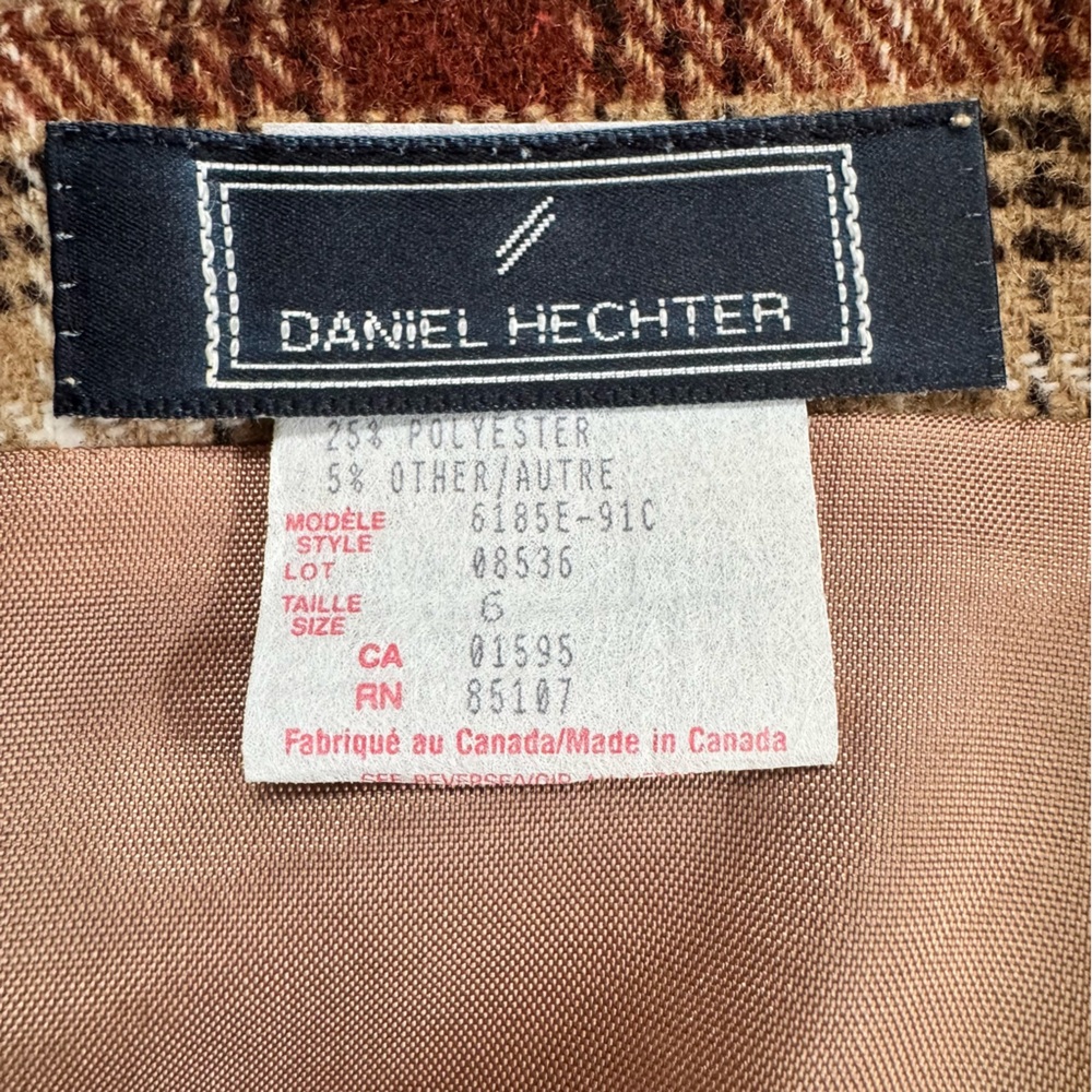 Daniel Hechter Plaid Fringe Wrap Midi Skirt, Brown/Beige, Wool Blend, Size 6 (S) - Picture 7 of 12